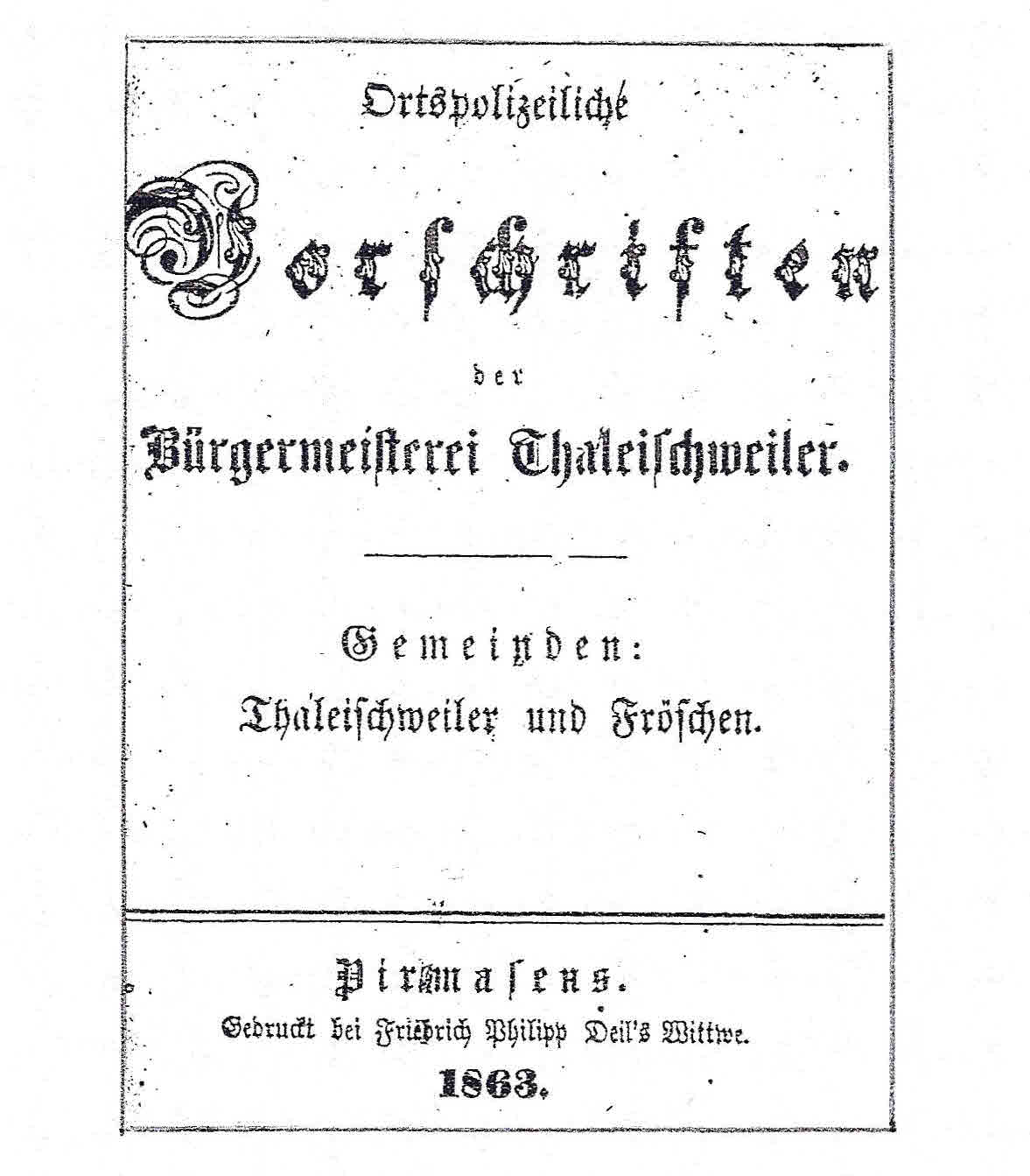 Ortsbeschreibung Ortspolizeiliche Vorschriften